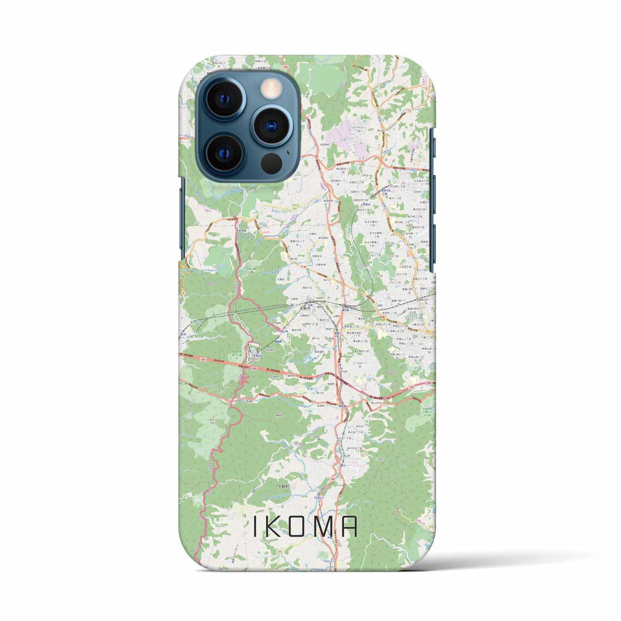【生駒(奈良県)】地図柄iPhoneケース(バックカバータイプ)
