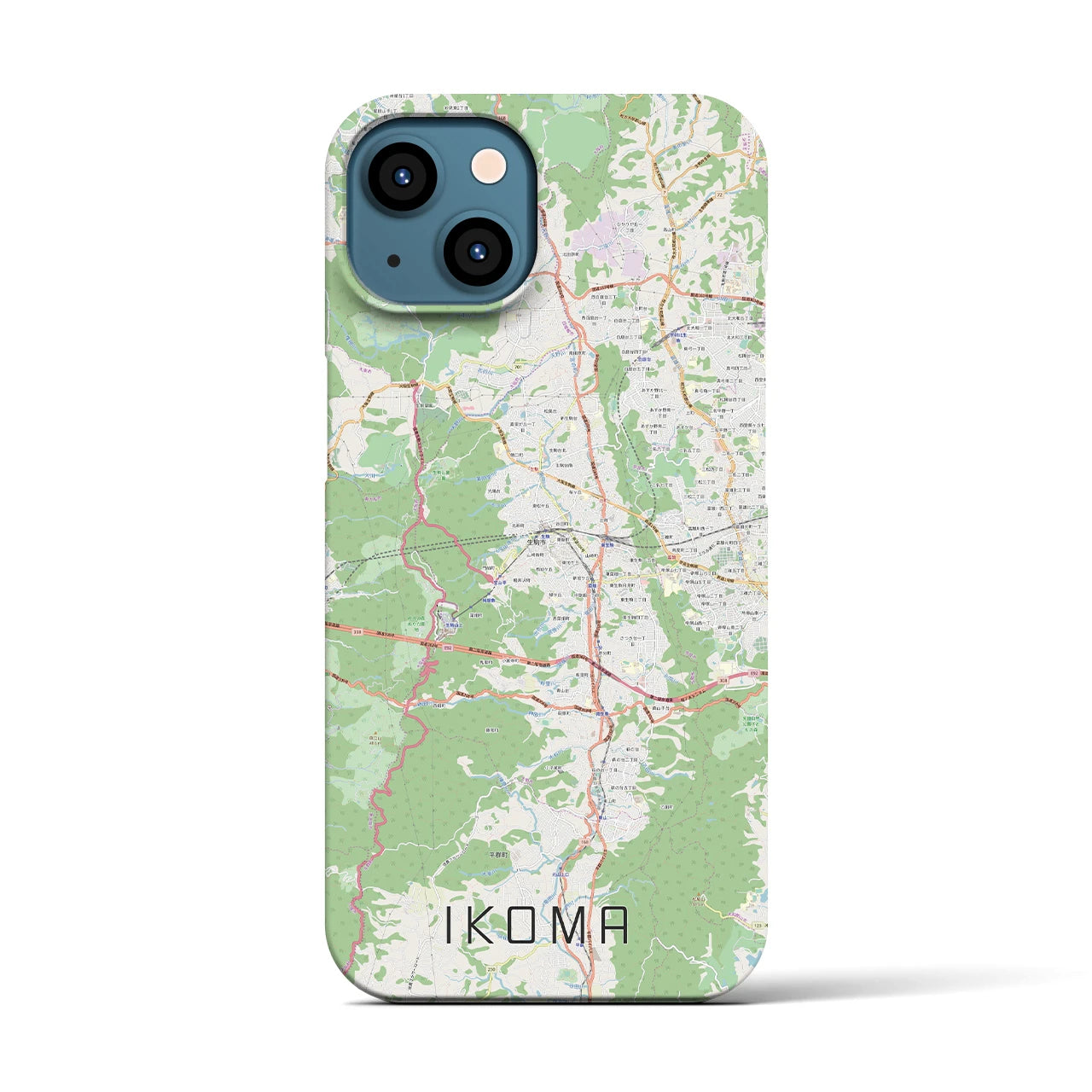 【生駒(奈良県)】地図柄iPhoneケース(バックカバータイプ)