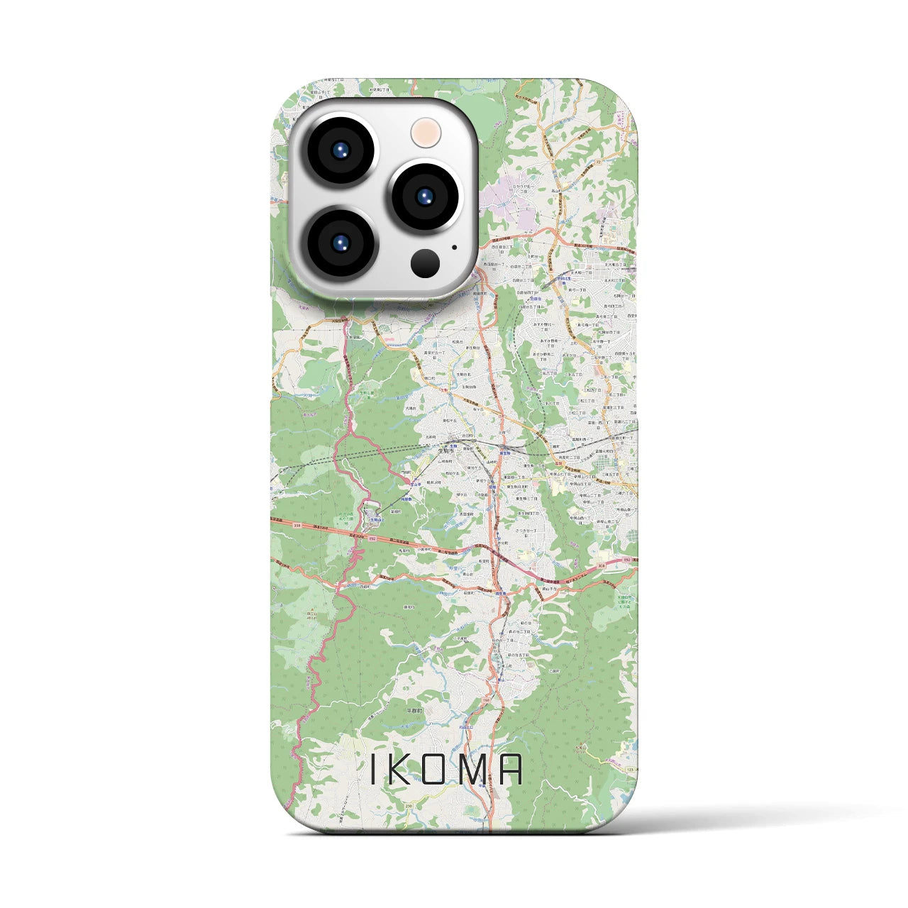 【生駒(奈良県)】地図柄iPhoneケース(バックカバータイプ)
