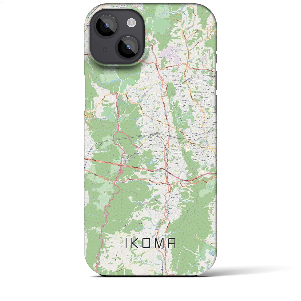 【生駒(奈良県)】地図柄iPhoneケース(バックカバータイプ)