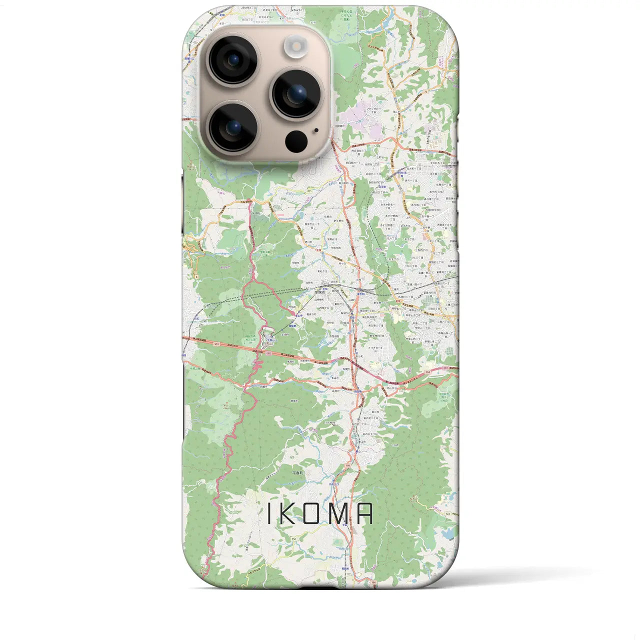 【生駒(奈良県)】地図柄iPhoneケース(バックカバータイプ)