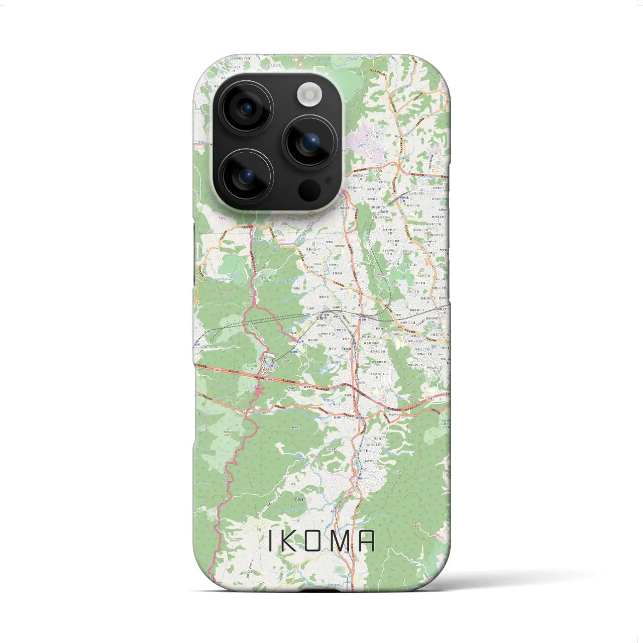【生駒(奈良県)】地図柄iPhoneケース(バックカバータイプ)