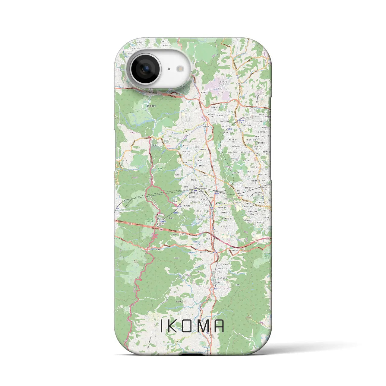 【生駒(奈良県)】地図柄iPhoneケース(バックカバータイプ)