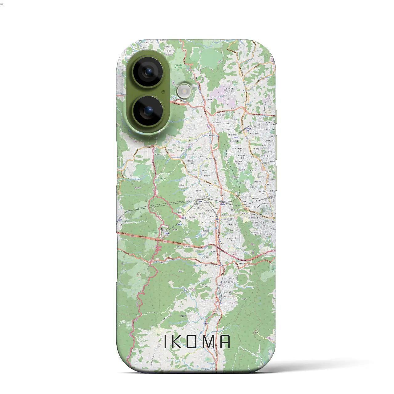 【生駒(奈良県)】地図柄iPhoneケース(バックカバータイプ)