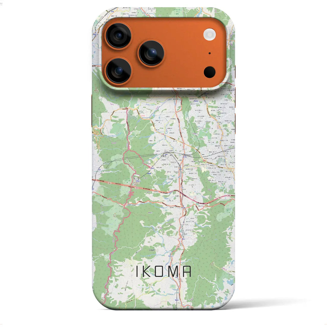 【生駒(奈良県)】地図柄iPhoneケース(バックカバータイプ)ナチュラル・iPhone 17 Pro Max 用