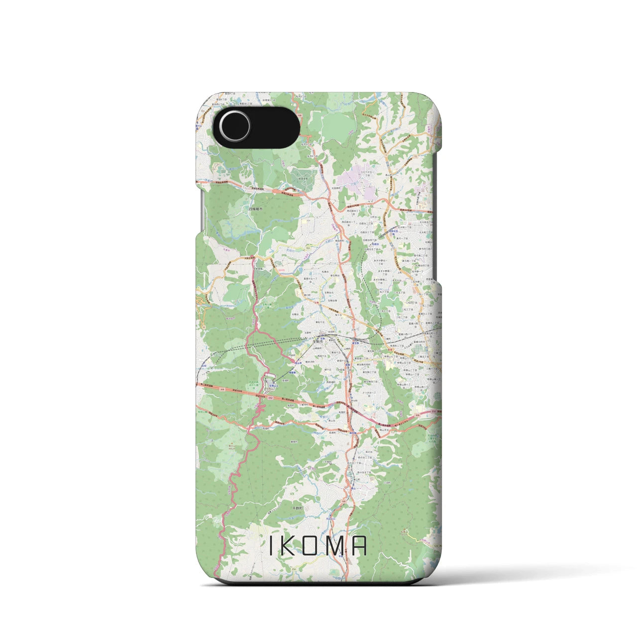 【生駒(奈良県)】地図柄iPhoneケース(バックカバータイプ)