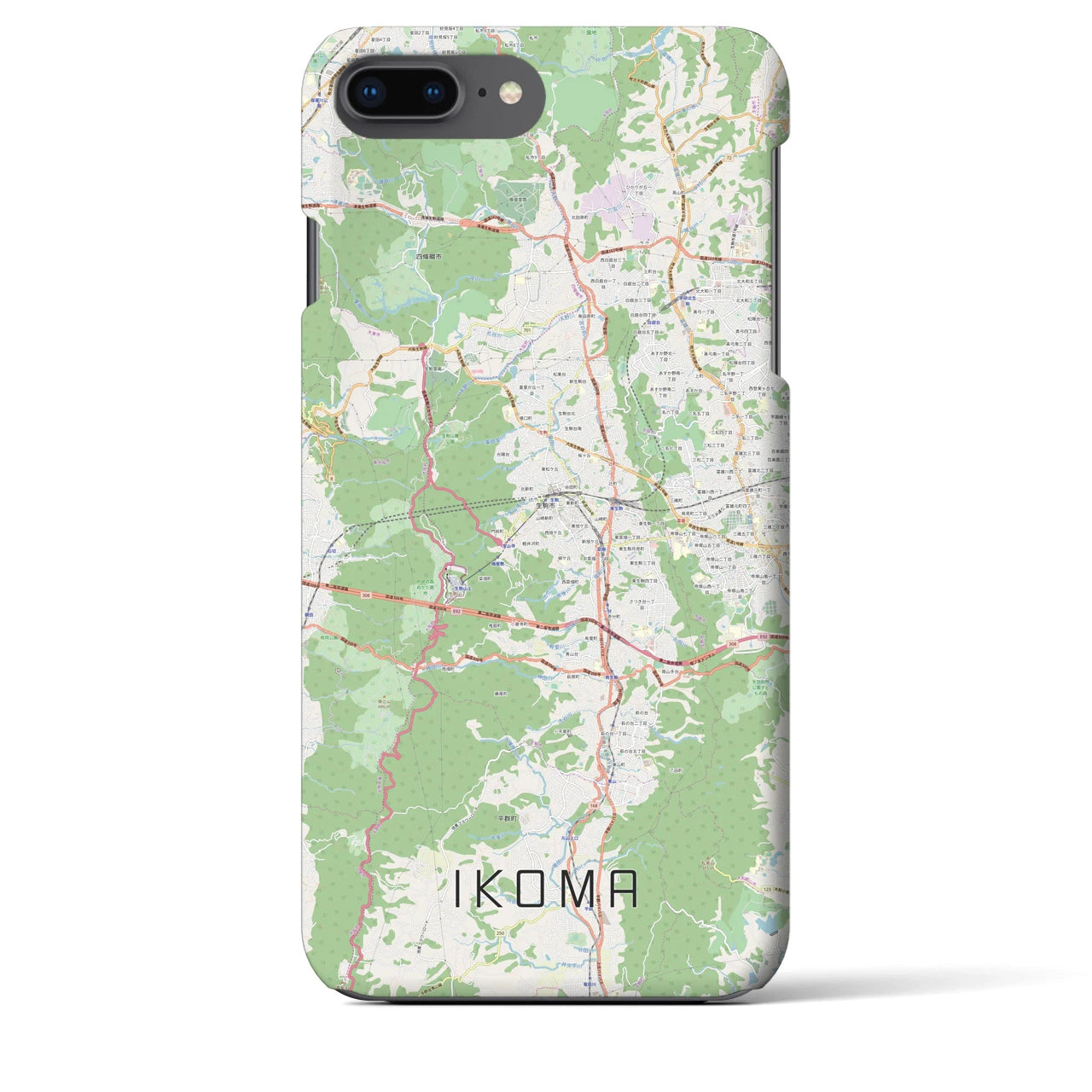 【生駒(奈良県)】地図柄iPhoneケース(バックカバータイプ)
