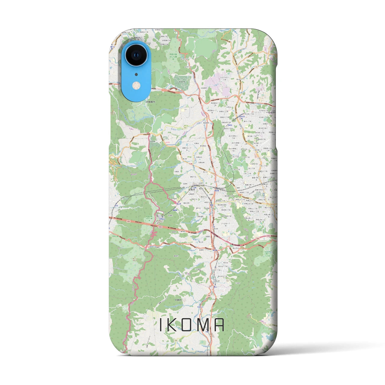 【生駒(奈良県)】地図柄iPhoneケース(バックカバータイプ)