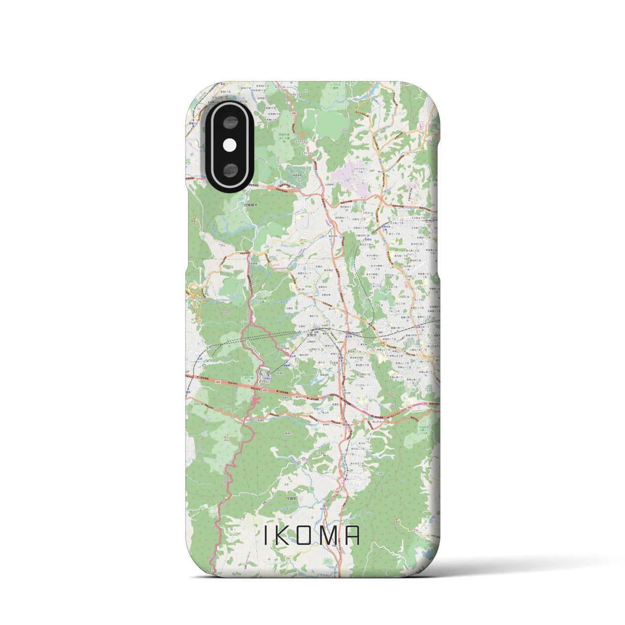 【生駒(奈良県)】地図柄iPhoneケース(バックカバータイプ)