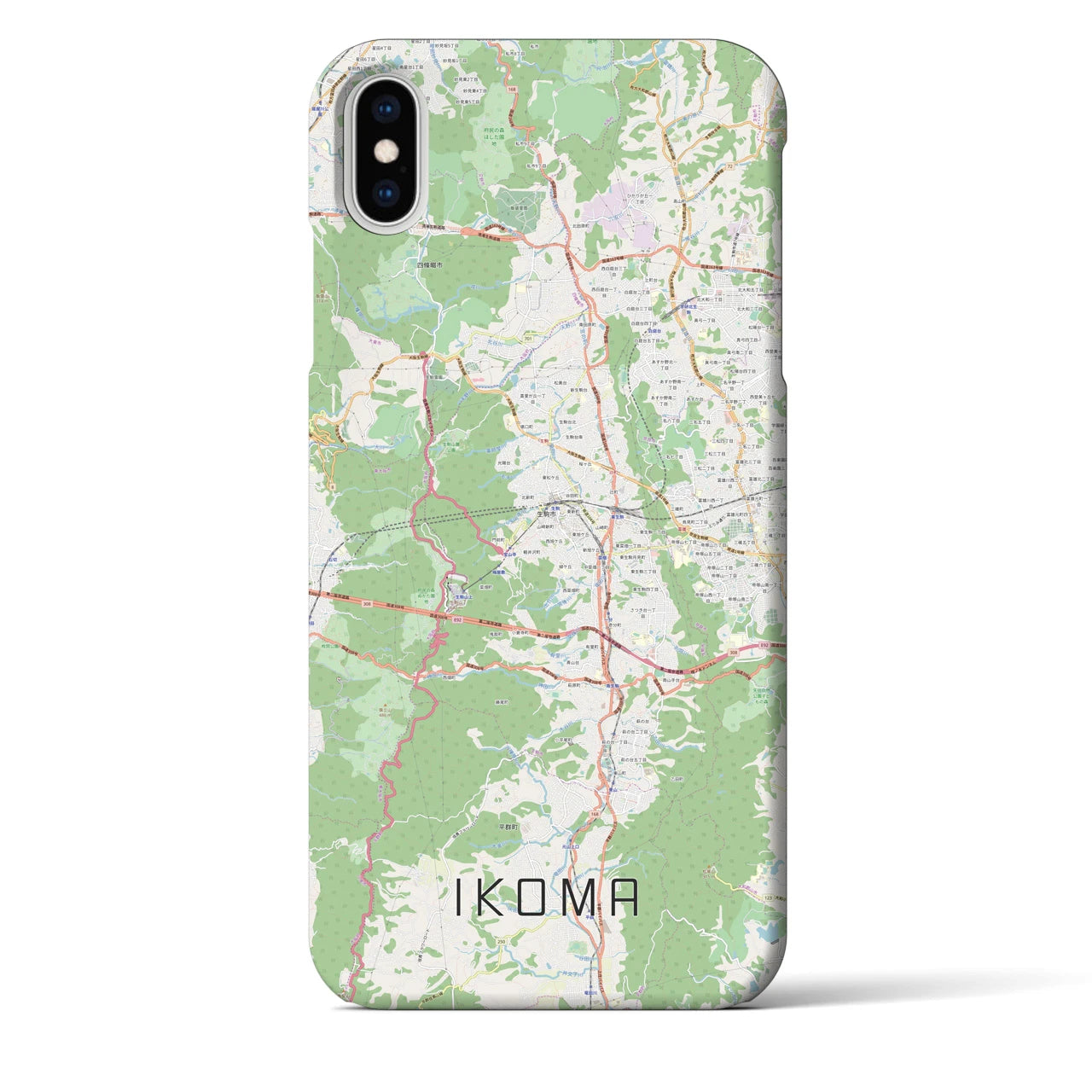 【生駒(奈良県)】地図柄iPhoneケース(バックカバータイプ)