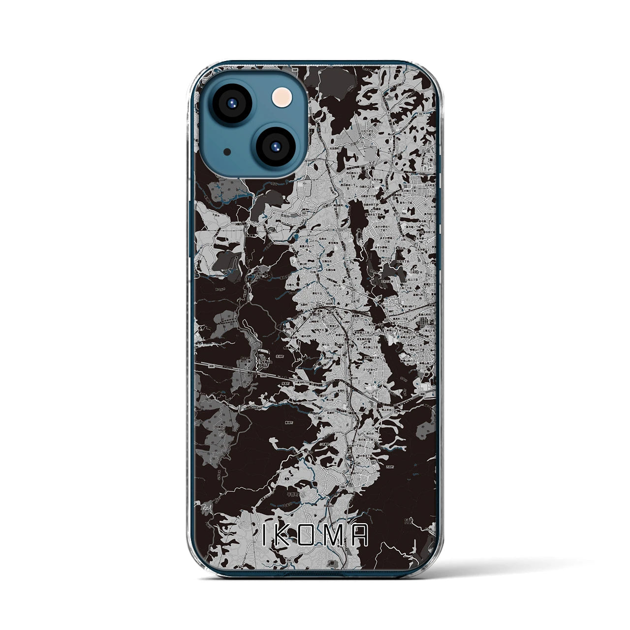 【生駒(奈良県)】地図柄iPhoneケース(クリアタイプ)