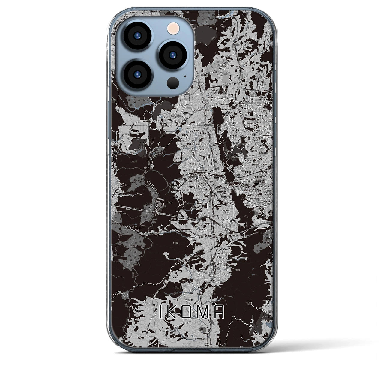 【生駒(奈良県)】地図柄iPhoneケース(クリアタイプ)