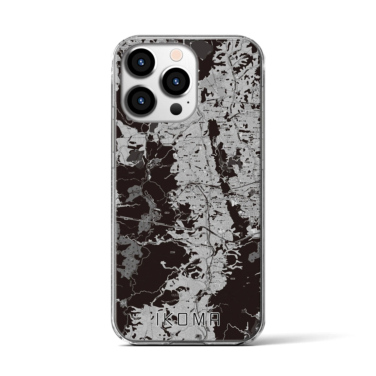 【生駒(奈良県)】地図柄iPhoneケース(クリアタイプ)