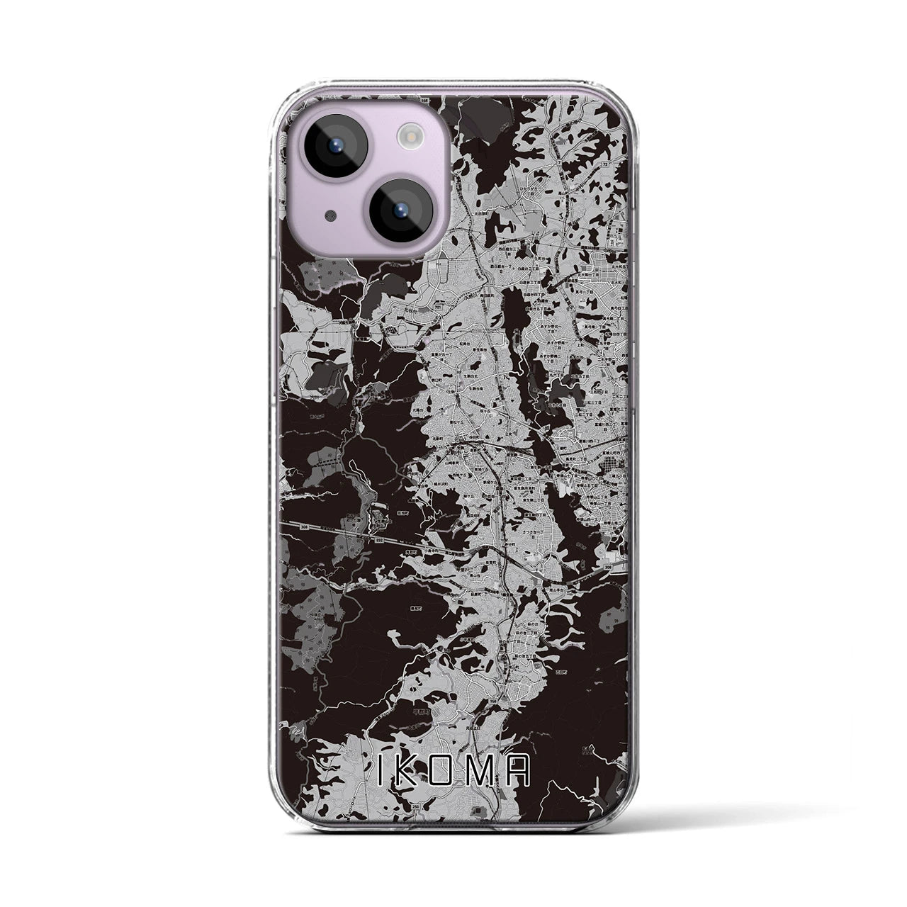 【生駒(奈良県)】地図柄iPhoneケース(クリアタイプ)