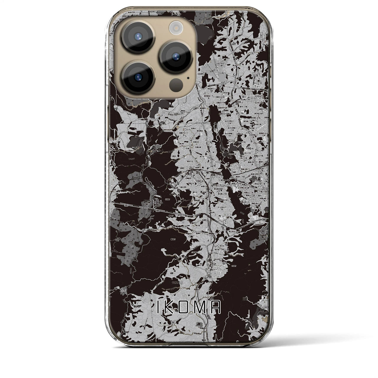 【生駒(奈良県)】地図柄iPhoneケース(クリアタイプ)