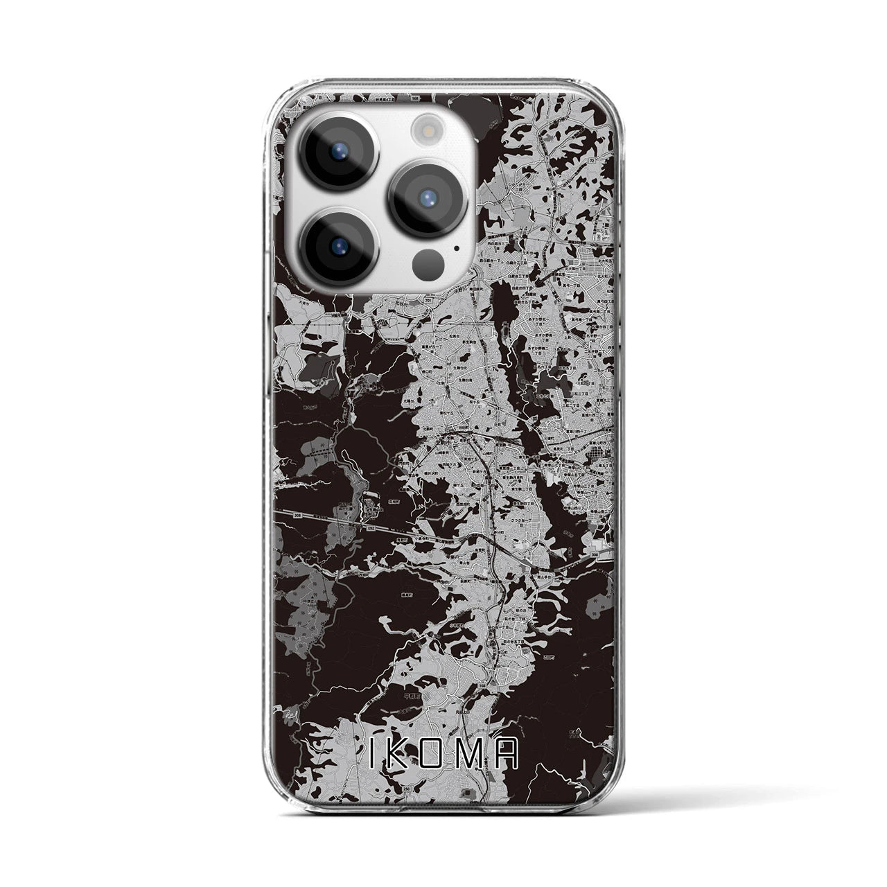 【生駒(奈良県)】地図柄iPhoneケース(クリアタイプ)