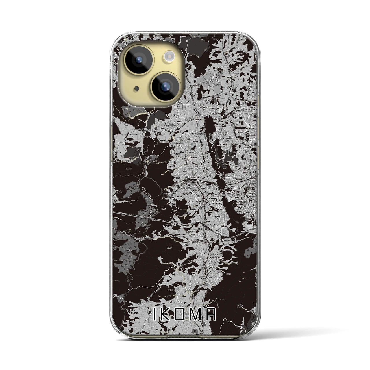 【生駒(奈良県)】地図柄iPhoneケース(クリアタイプ)