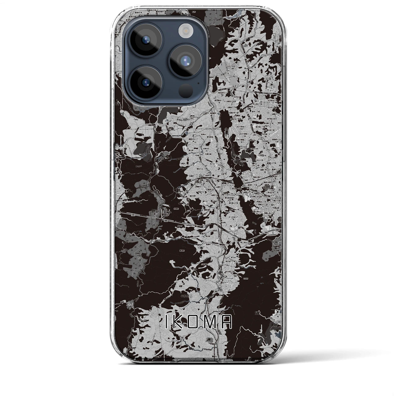 【生駒(奈良県)】地図柄iPhoneケース(クリアタイプ)