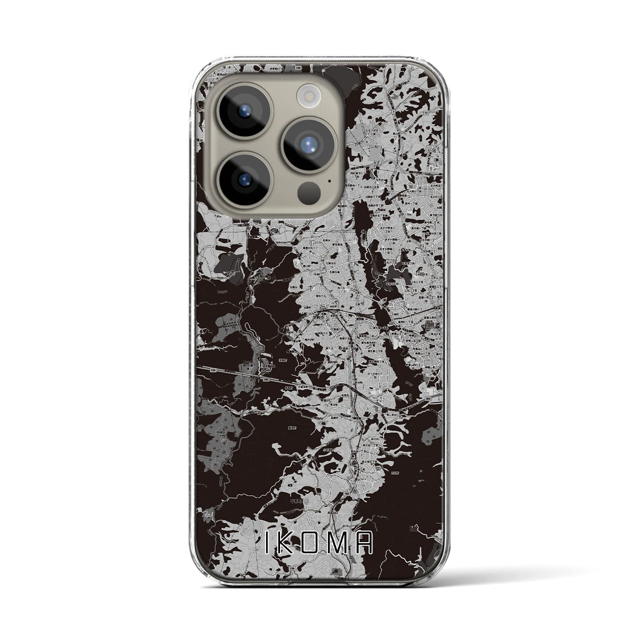 【生駒(奈良県)】地図柄iPhoneケース(クリアタイプ)