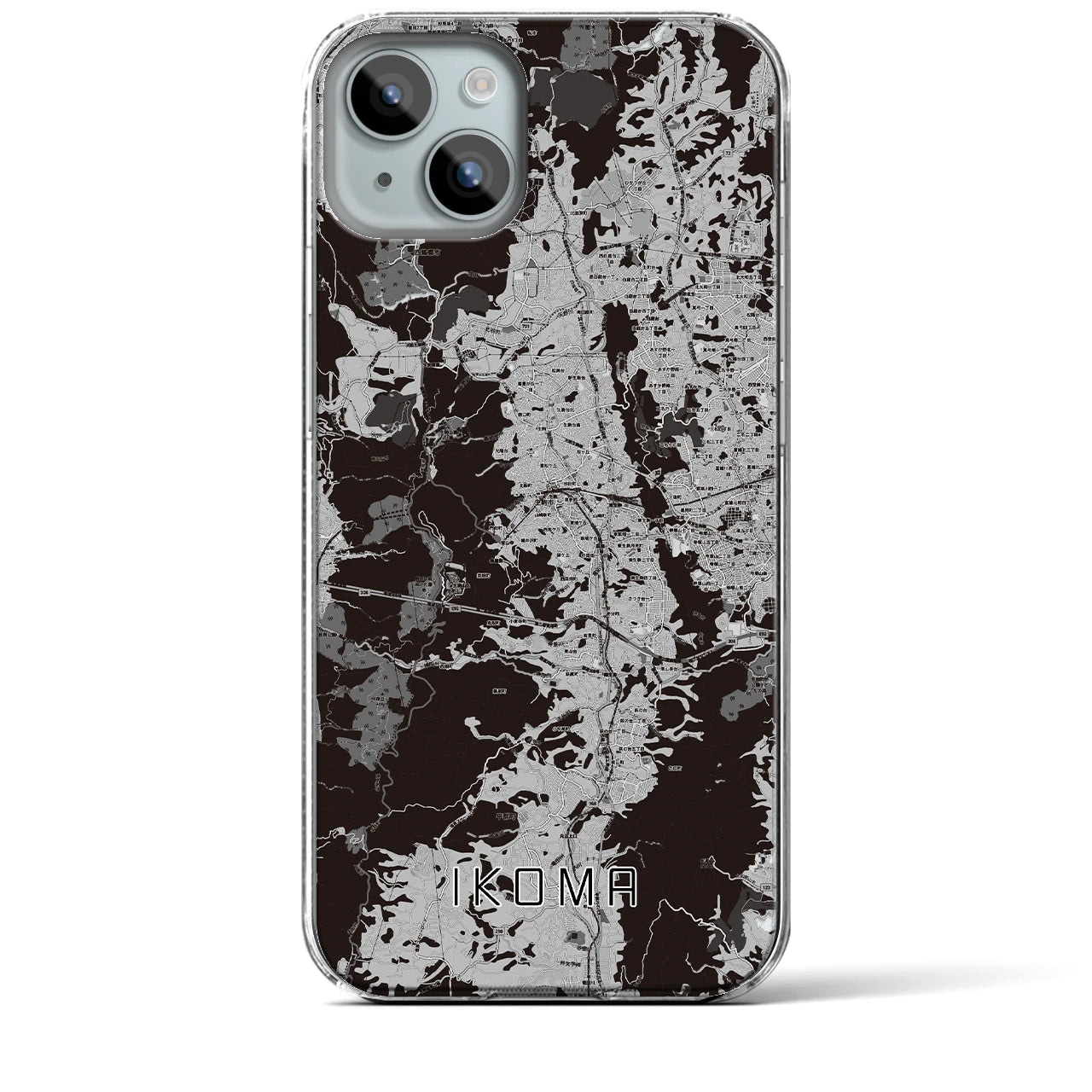 【生駒(奈良県)】地図柄iPhoneケース(クリアタイプ)