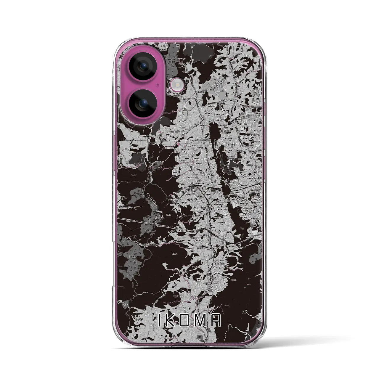 【生駒(奈良県)】地図柄iPhoneケース(クリアタイプ)