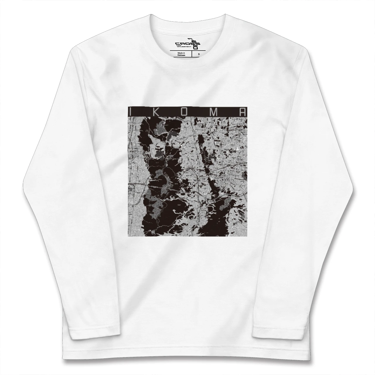 【生駒(奈良県)】地図柄ロングスリーブTシャツ