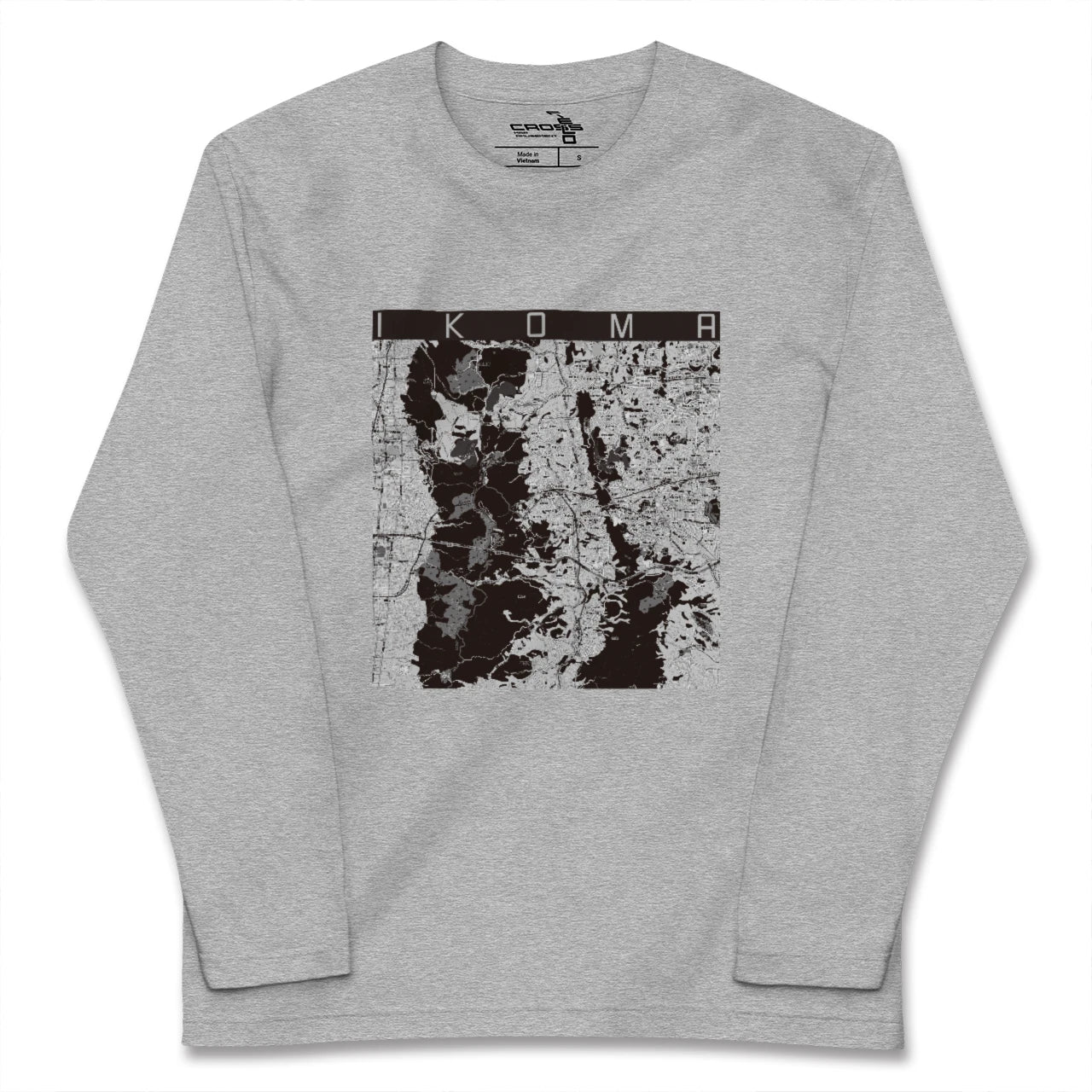 【生駒(奈良県)】地図柄ロングスリーブTシャツ