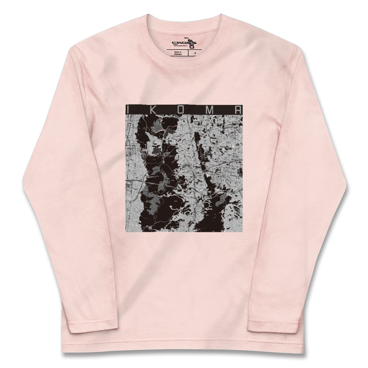 【生駒(奈良県)】地図柄ロングスリーブTシャツ