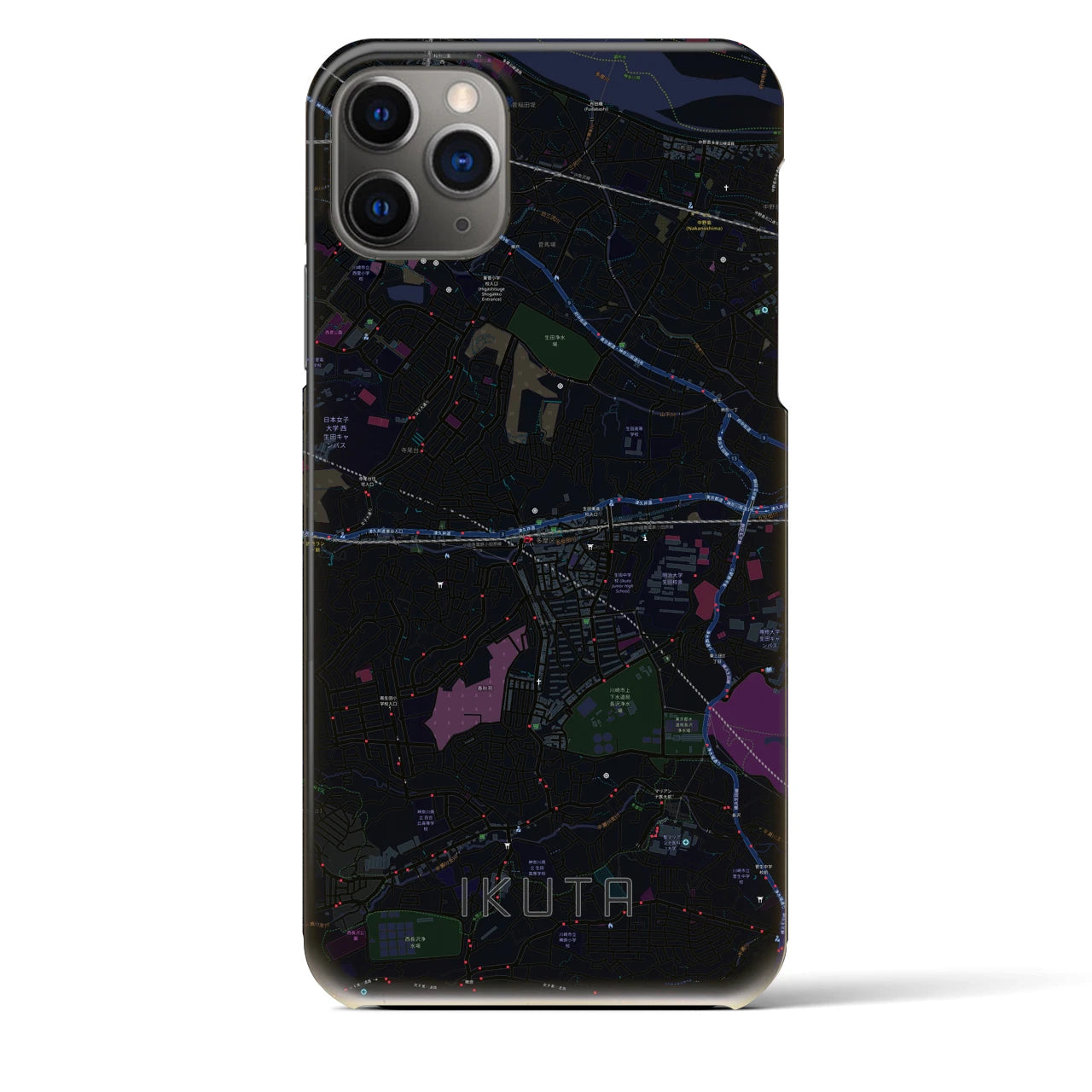 【生田(神奈川県)】地図柄iPhoneケース(バックカバータイプ)