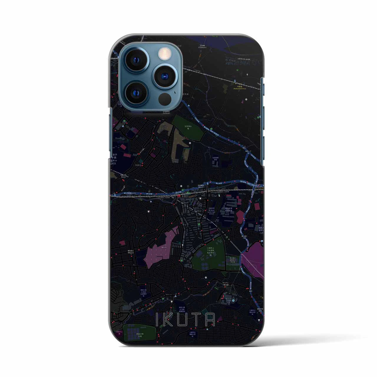 【生田(神奈川県)】地図柄iPhoneケース(バックカバータイプ)
