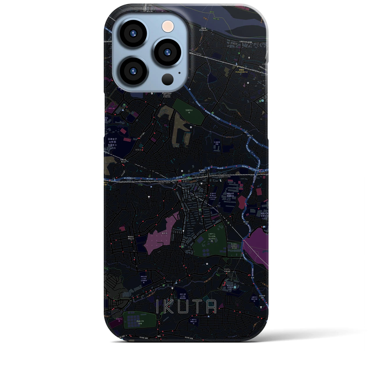 【生田(神奈川県)】地図柄iPhoneケース(バックカバータイプ)