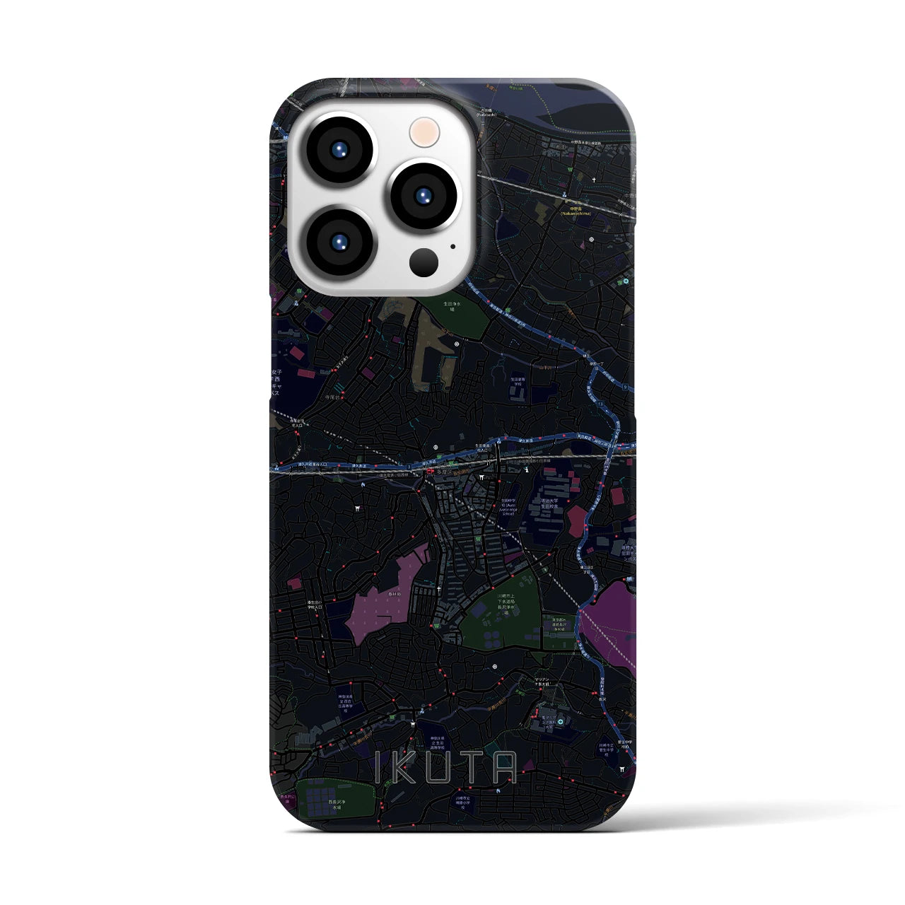 【生田(神奈川県)】地図柄iPhoneケース(バックカバータイプ)