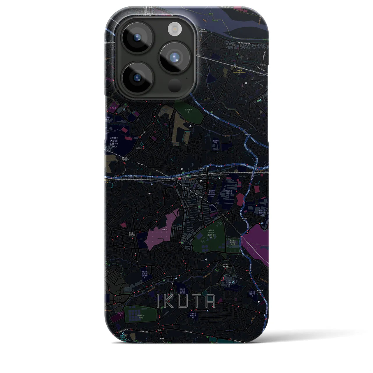 【生田(神奈川県)】地図柄iPhoneケース(バックカバータイプ)