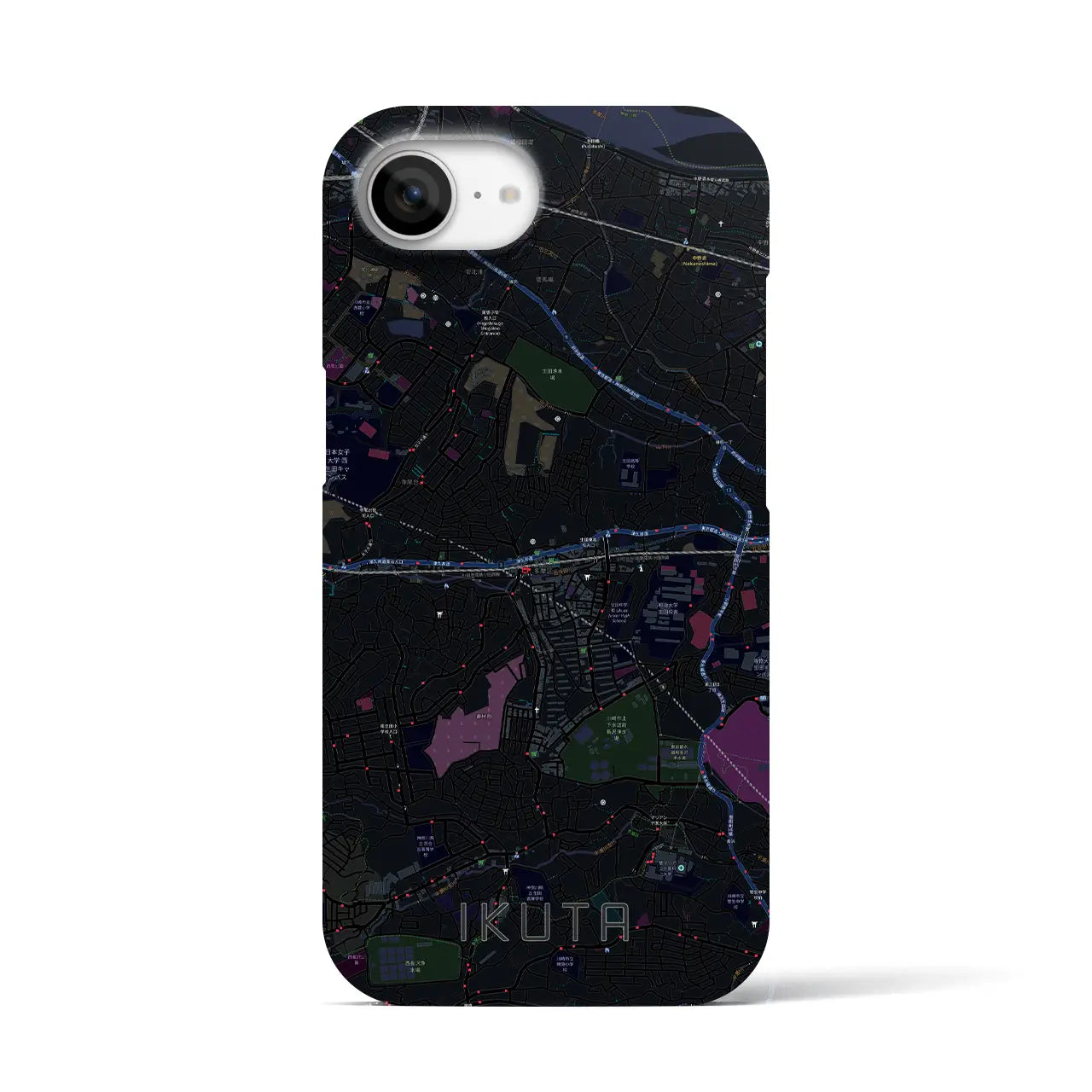 【生田(神奈川県)】地図柄iPhoneケース(バックカバータイプ)