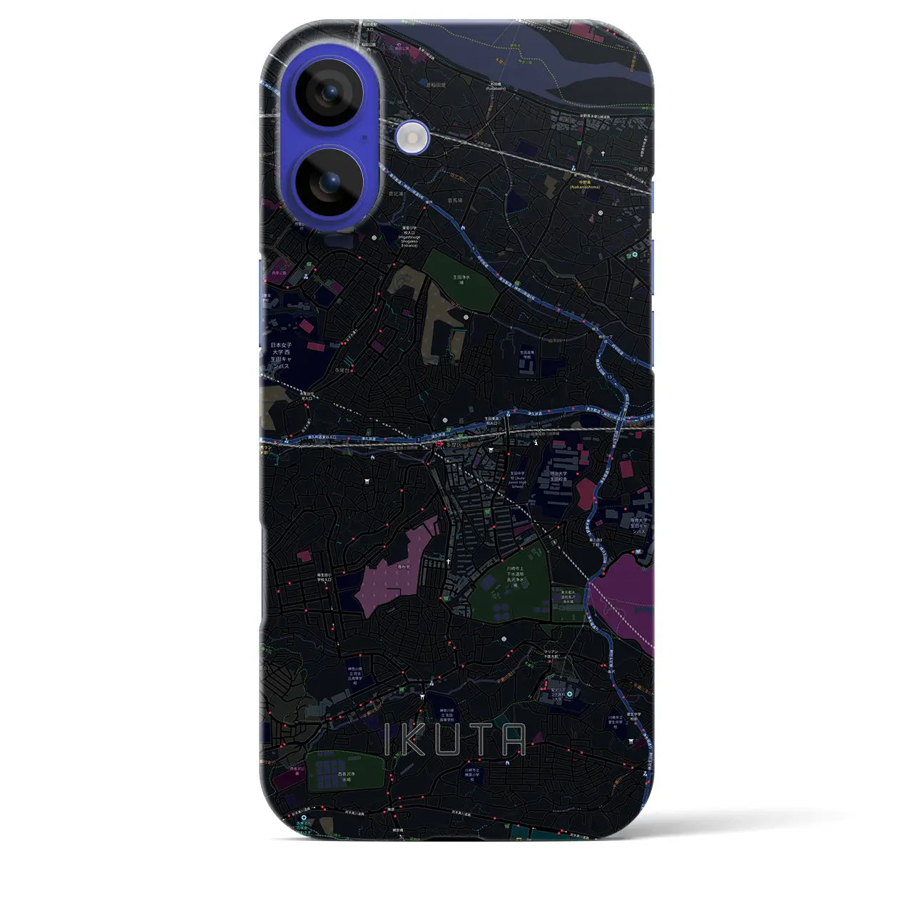 【生田(神奈川県)】地図柄iPhoneケース(バックカバータイプ)