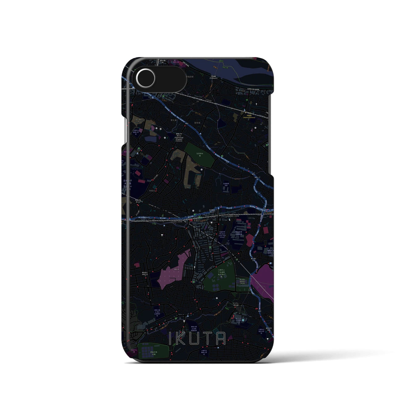 【生田(神奈川県)】地図柄iPhoneケース(バックカバータイプ)