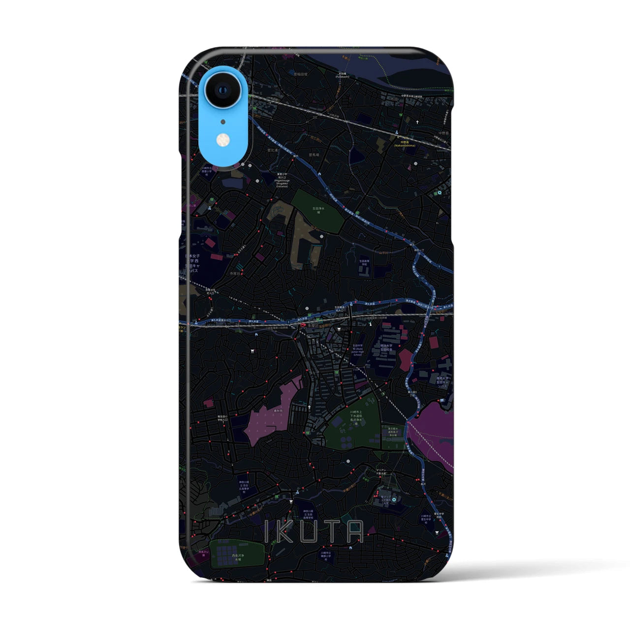 【生田(神奈川県)】地図柄iPhoneケース(バックカバータイプ)