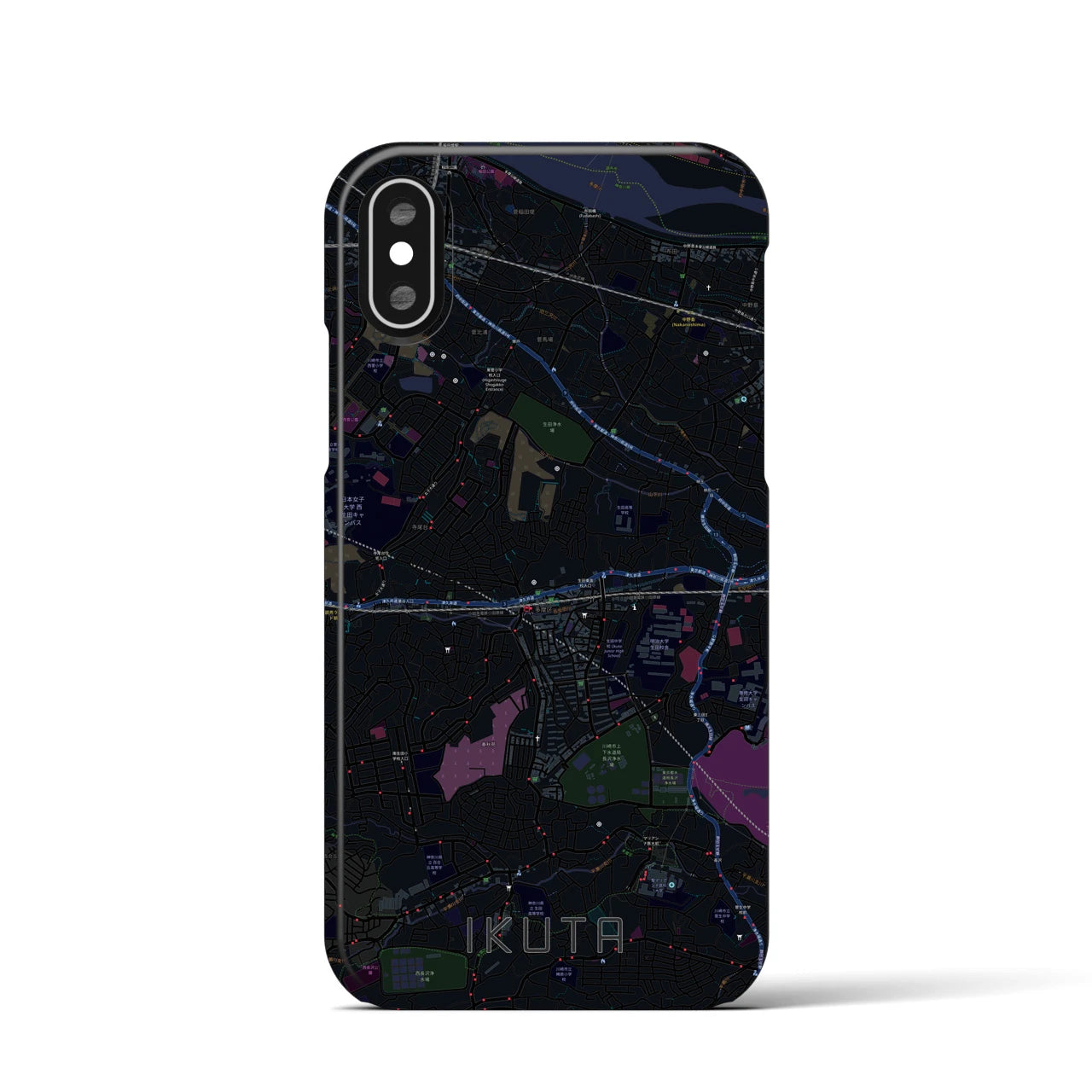 【生田(神奈川県)】地図柄iPhoneケース(バックカバータイプ)