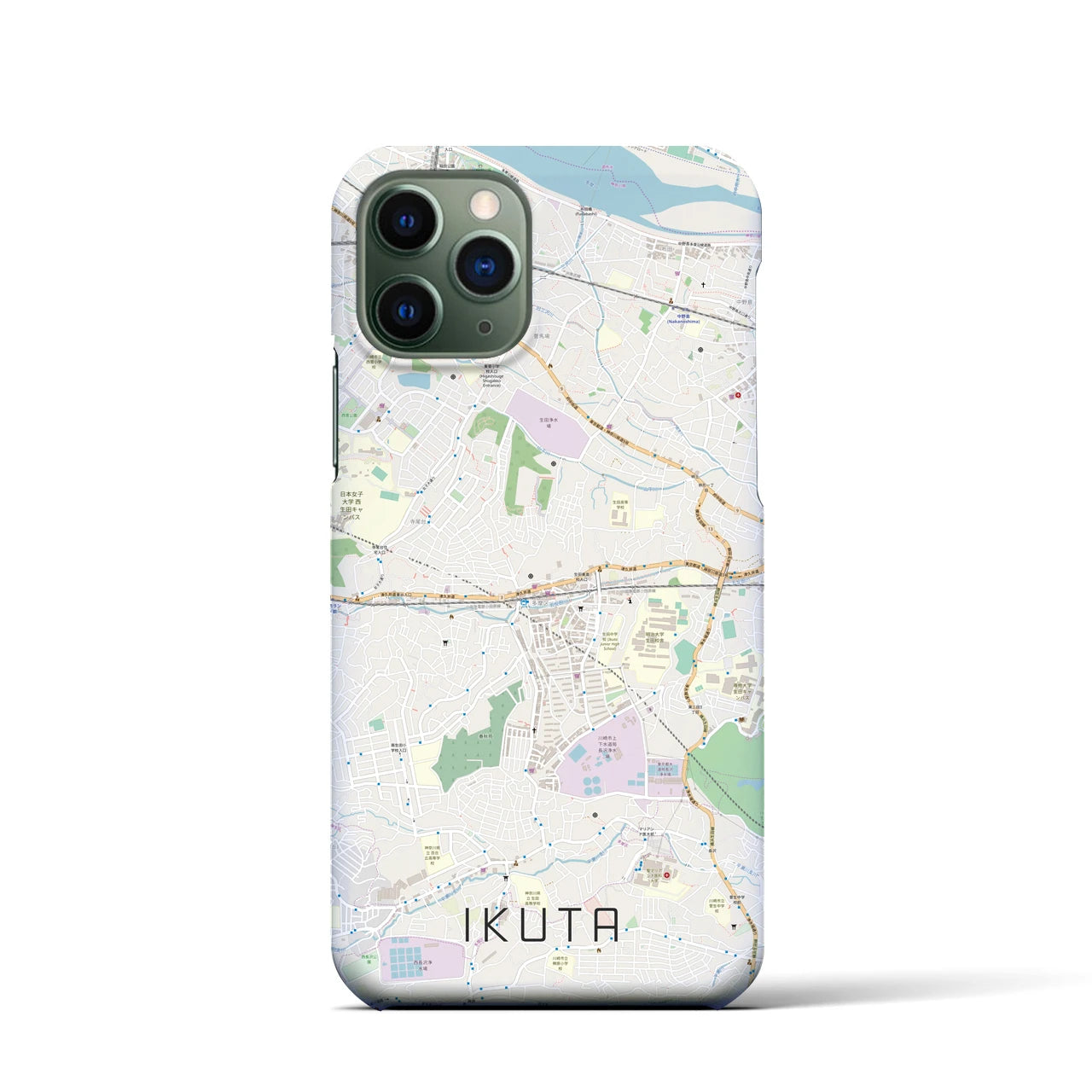 【生田(神奈川県)】地図柄iPhoneケース(バックカバータイプ)