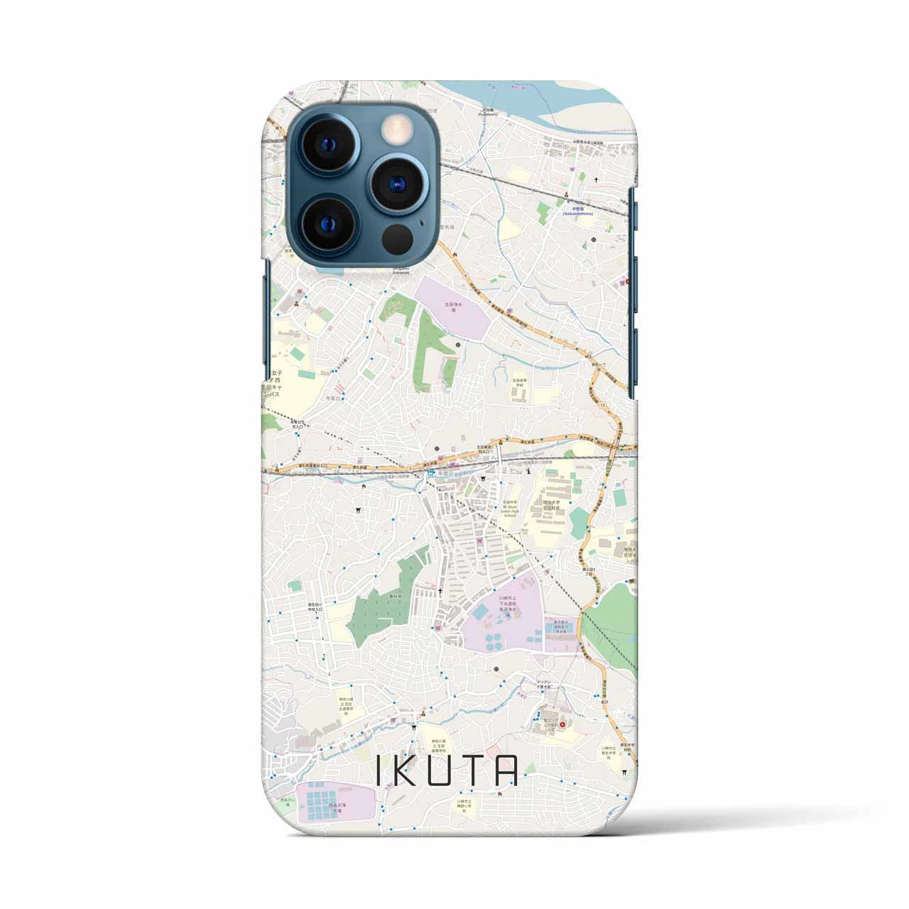 【生田(神奈川県)】地図柄iPhoneケース(バックカバータイプ)