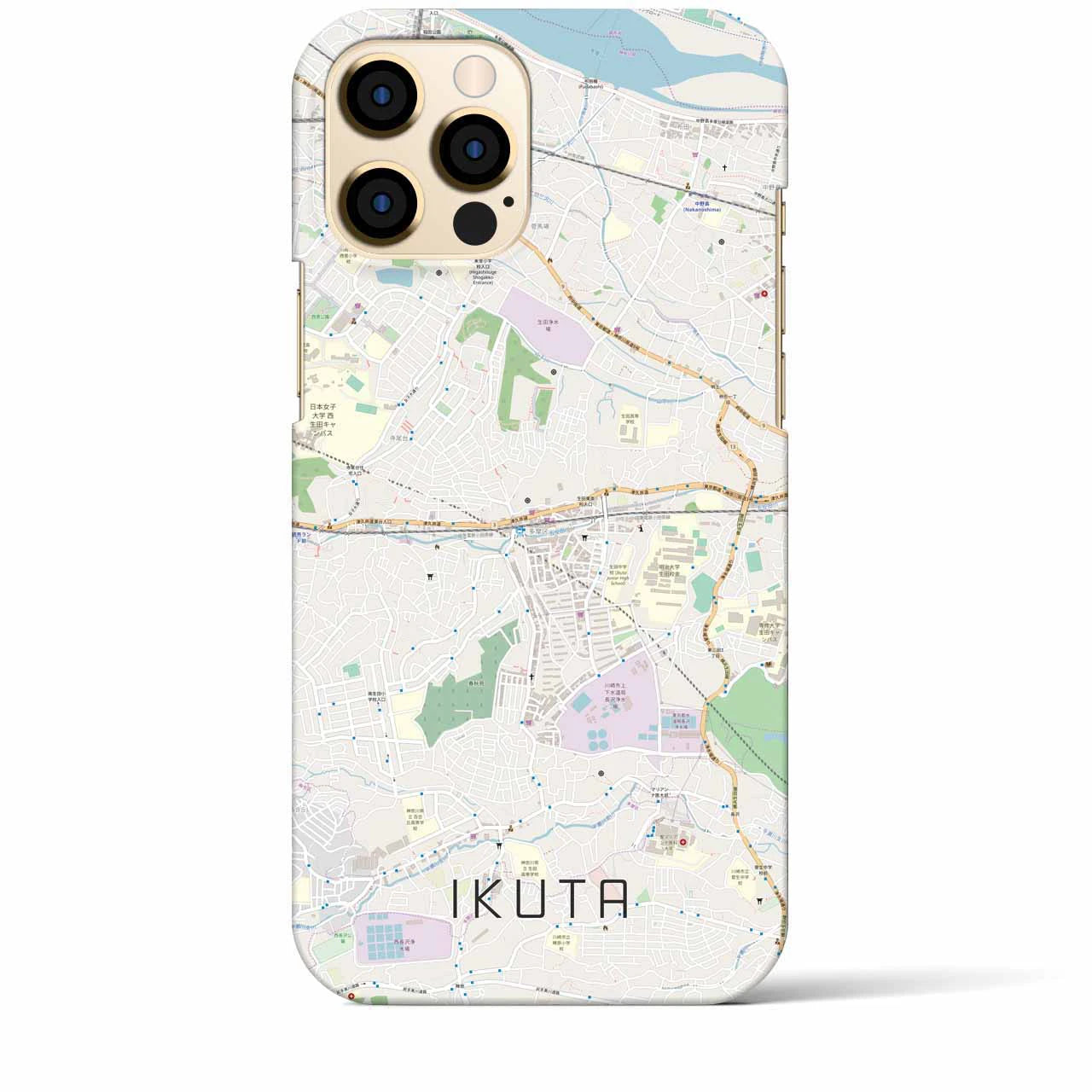【生田(神奈川県)】地図柄iPhoneケース(バックカバータイプ)