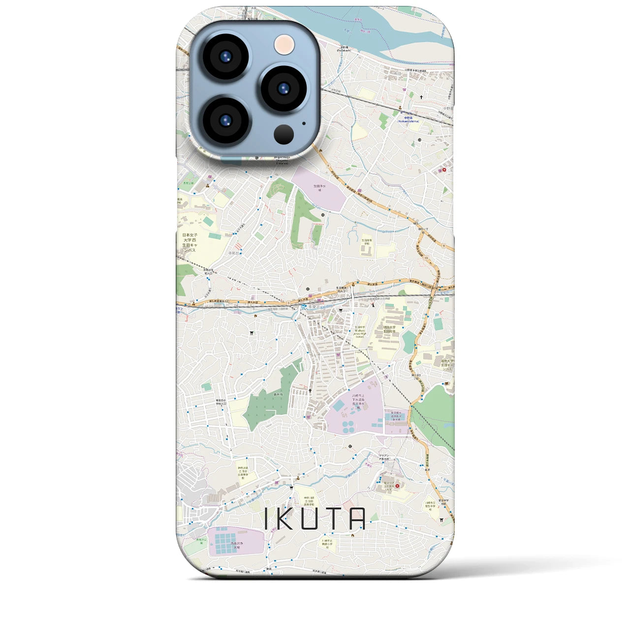 【生田(神奈川県)】地図柄iPhoneケース(バックカバータイプ)