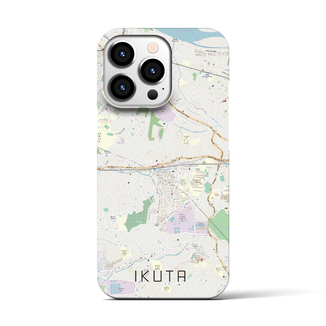 【生田(神奈川県)】地図柄iPhoneケース(バックカバータイプ)
