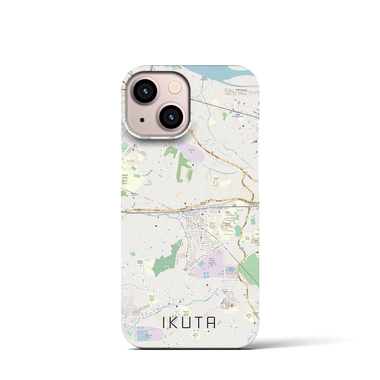 【生田(神奈川県)】地図柄iPhoneケース(バックカバータイプ)