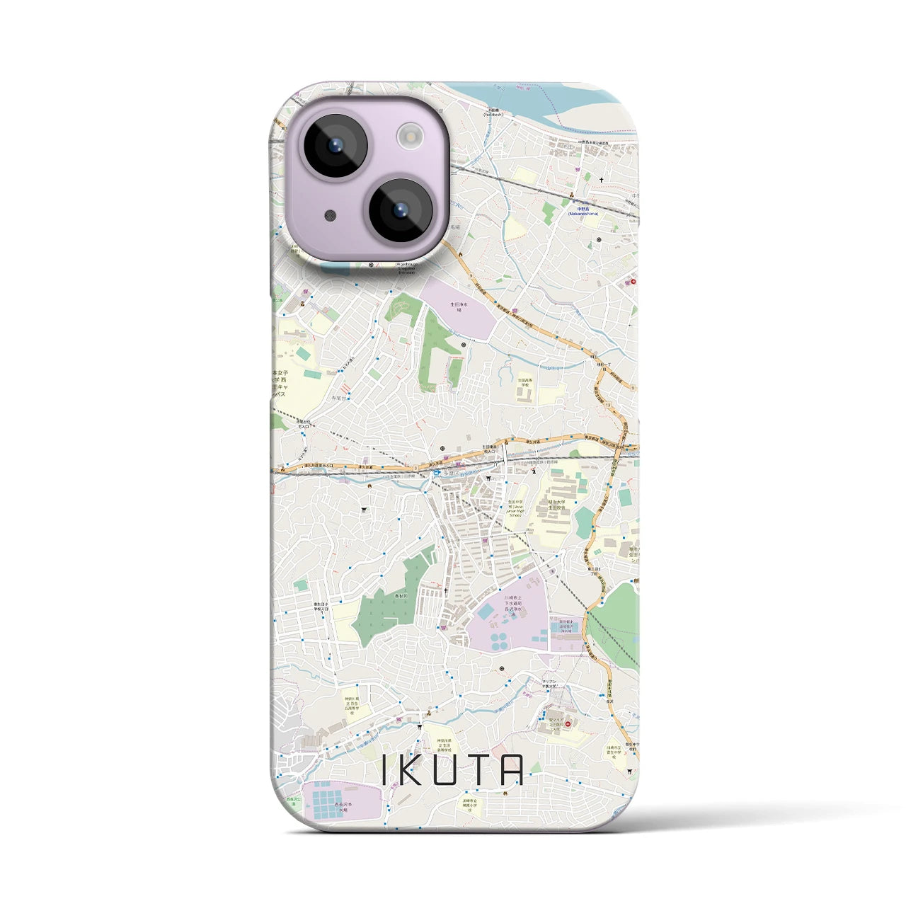 【生田(神奈川県)】地図柄iPhoneケース(バックカバータイプ)