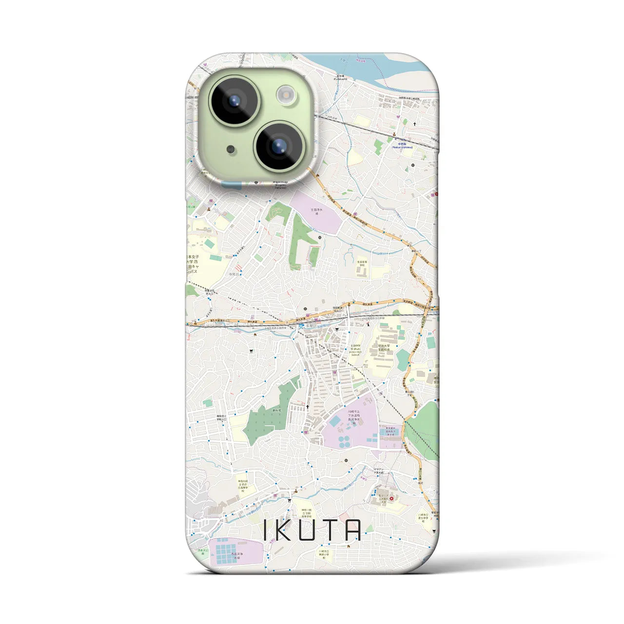 【生田(神奈川県)】地図柄iPhoneケース(バックカバータイプ)