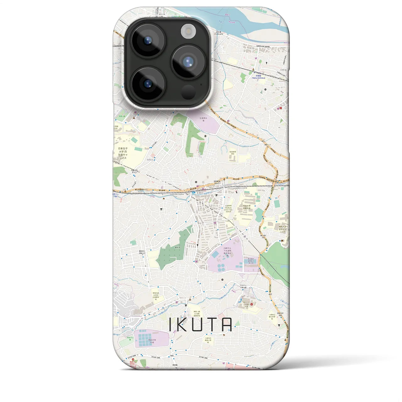 【生田(神奈川県)】地図柄iPhoneケース(バックカバータイプ)
