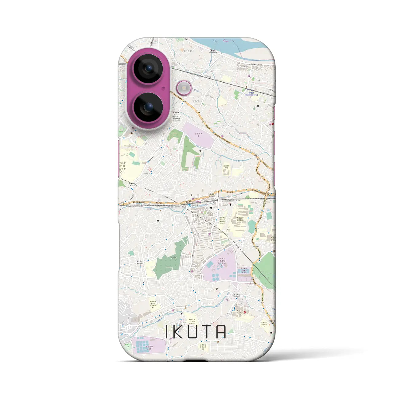 【生田(神奈川県)】地図柄iPhoneケース(バックカバータイプ)