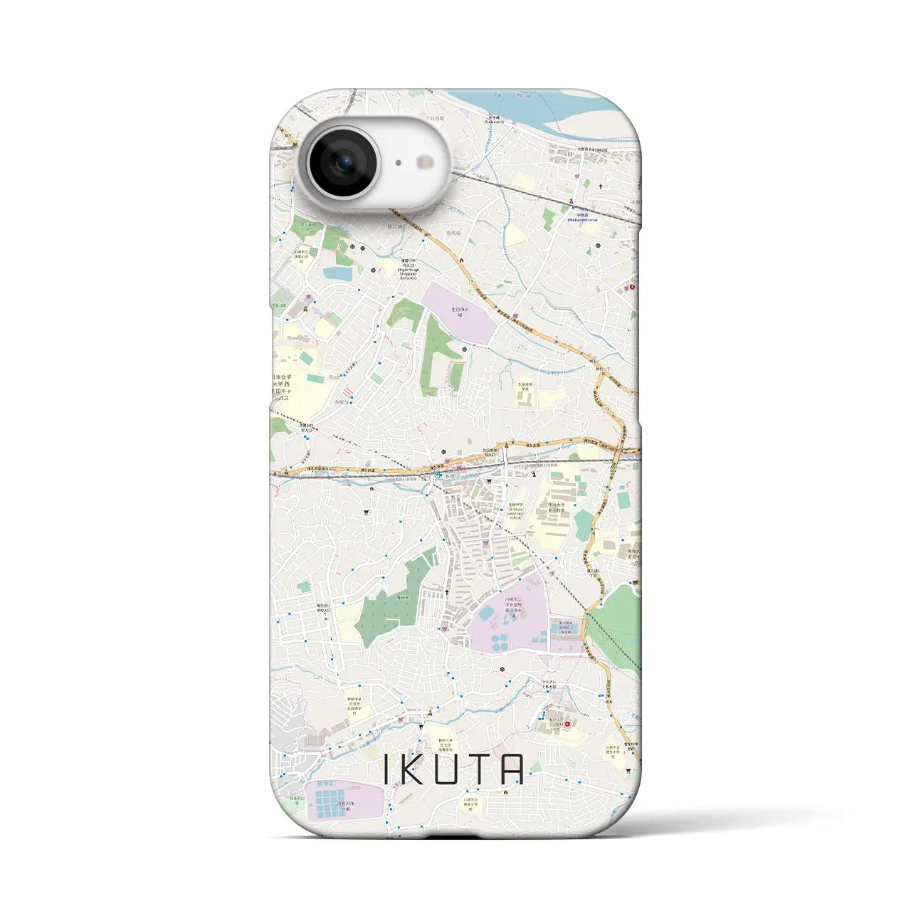 【生田(神奈川県)】地図柄iPhoneケース(バックカバータイプ)