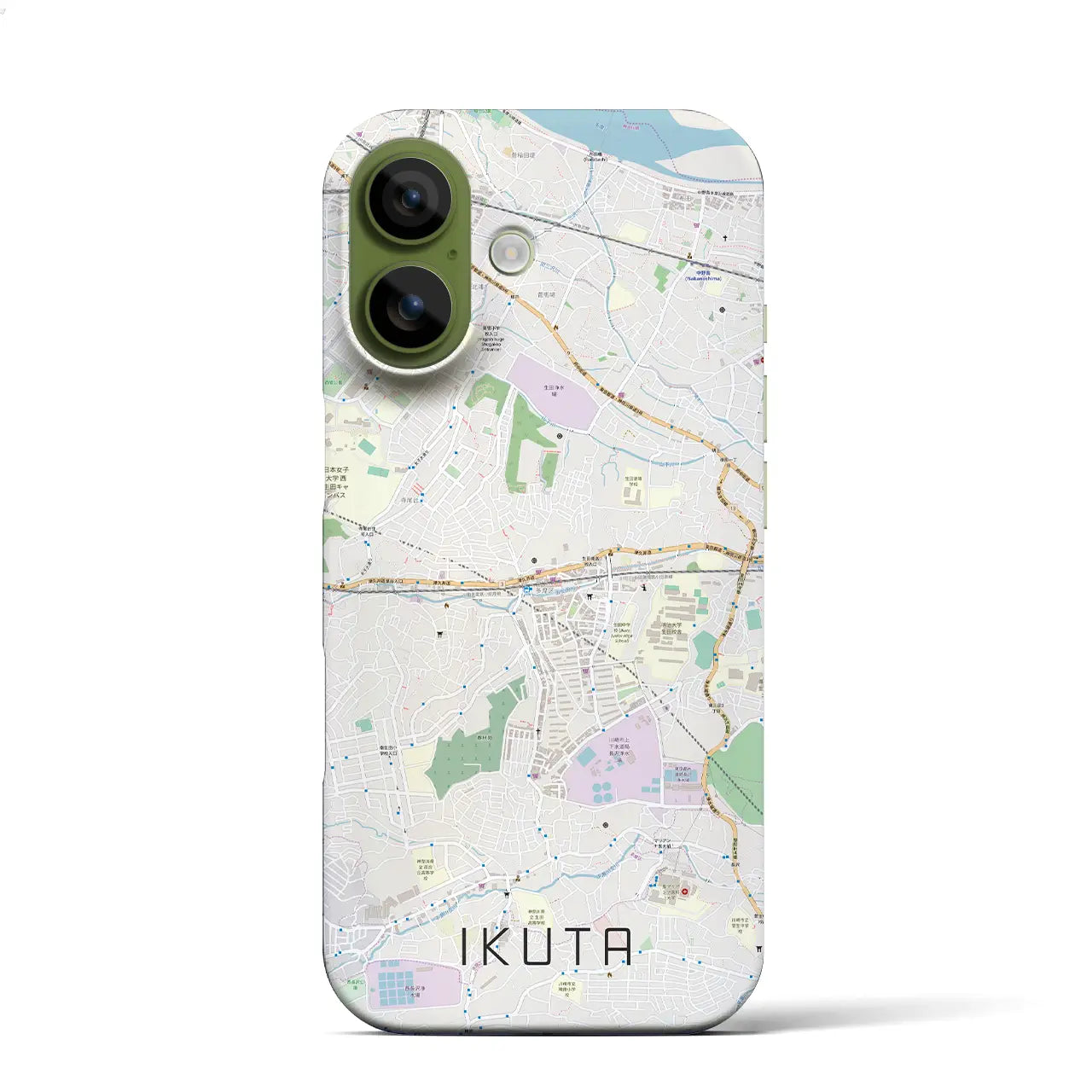 【生田(神奈川県)】地図柄iPhoneケース(バックカバータイプ)ナチュラル・iPhone 17 Pro Max 用